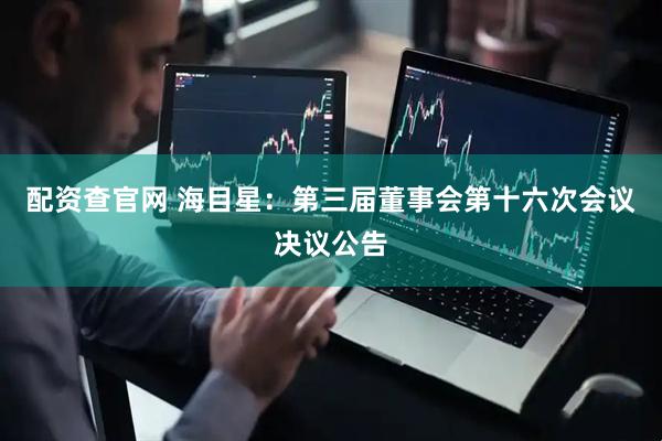 配资查官网 海目星：第三届董事会第十六次会议决议公告